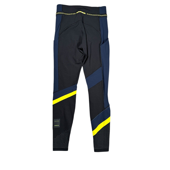 Lululemon Roksanda Break New Ground Leggings Sz 8 Black Blue Yellow Full Length - Picture 4 of 9